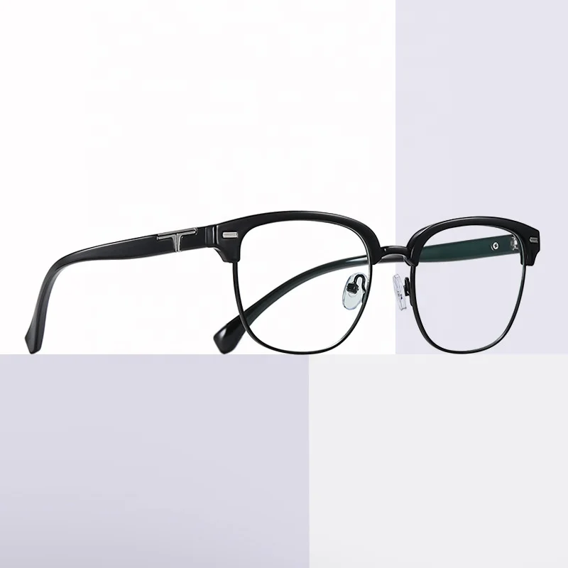 

Eyewear 6909 New Arrival Fashion Anti Blue Light Safety Optical Glasses Vintage Metal TR Big Frames Myopia Eyeglasses Wholesale