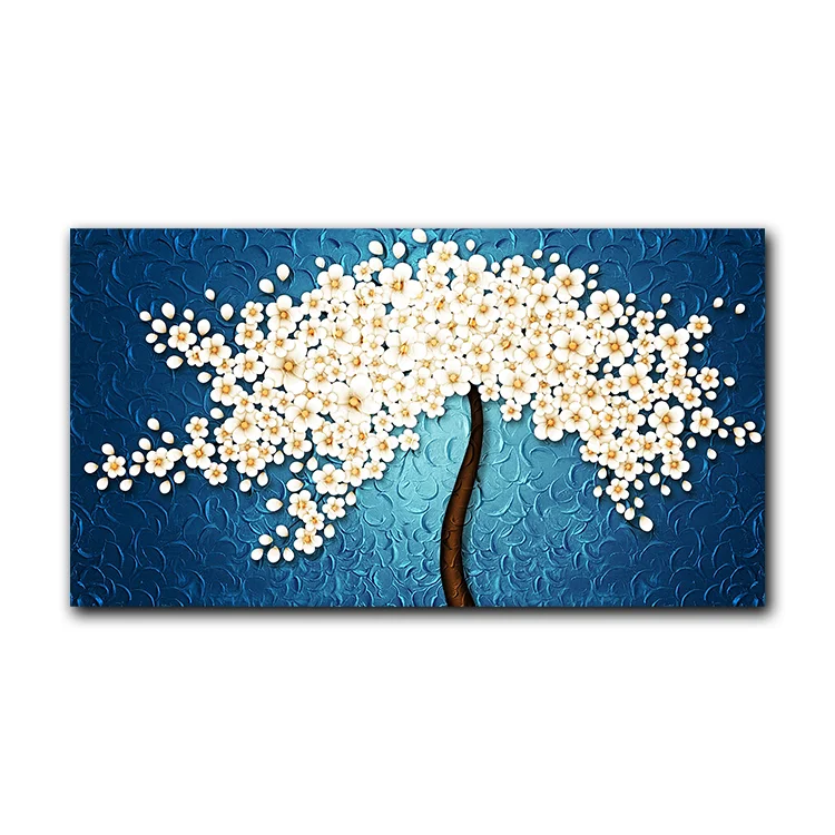 Factory Directly Sales Tree With Multiple Flowers Printed Canvas Painting Flower Painting for Hotel