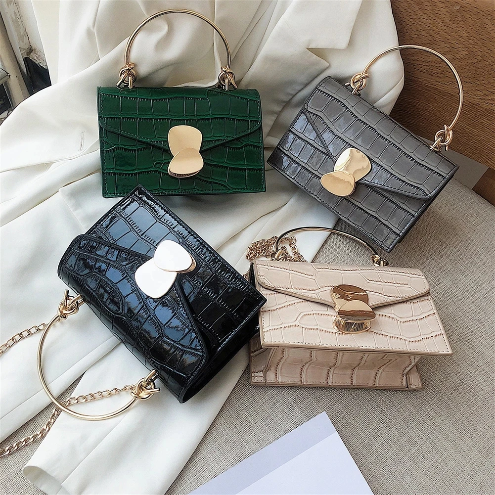 

luxury Stone pattern Metal Handle Lady Travel PU Leather Crossbody shoulder bag handbags for women, Customizable