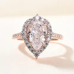 Top quality high carbon drills crystal engagement diamond pink lab diamond ring