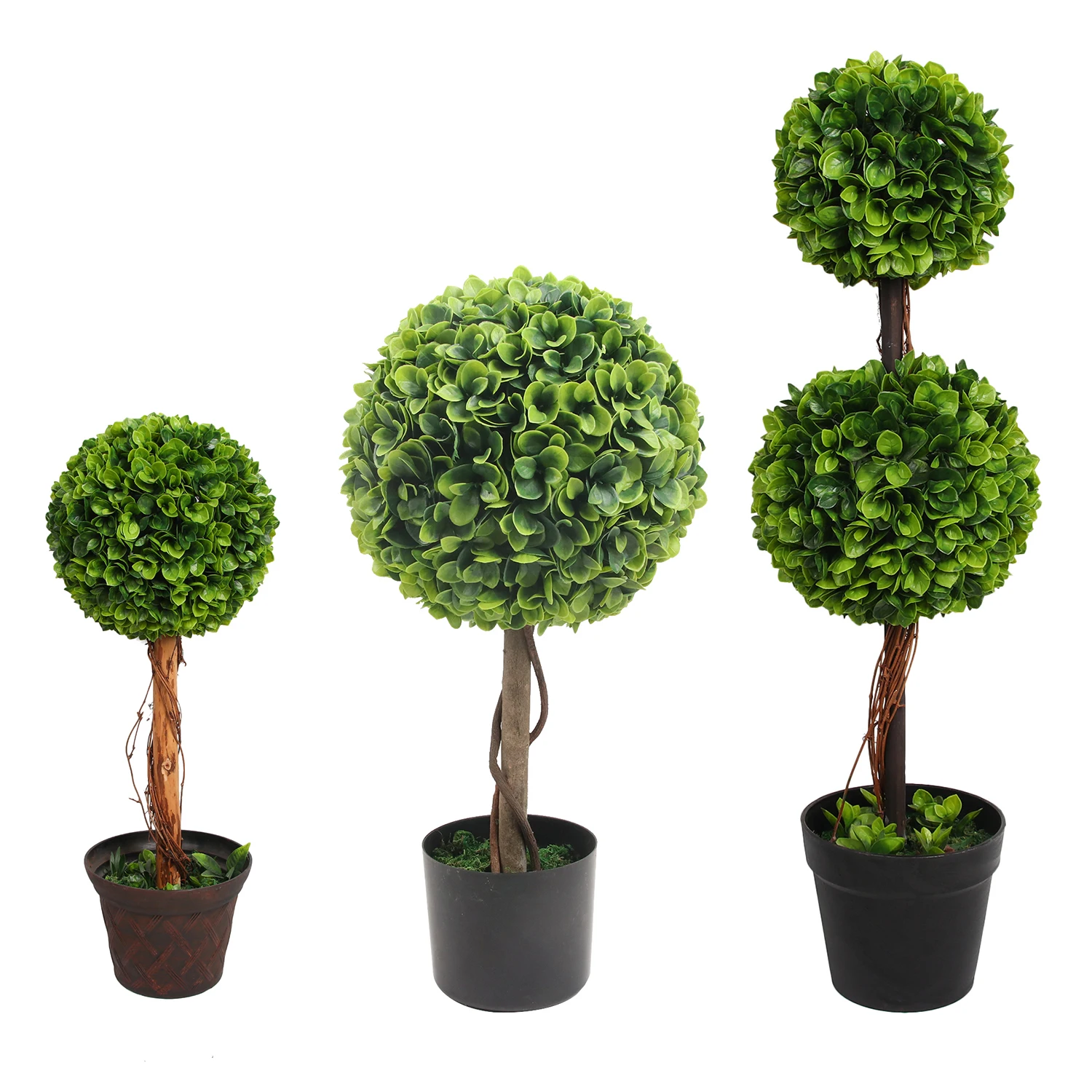 

Factory price greenery boxwood grass ball artificial topiary bonsai tree for indoor outdoor decor, Green