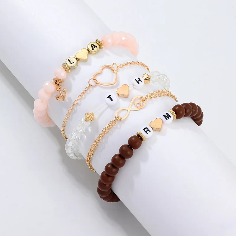 

Wholesale Fast Delivery Creative Fashion Bracelet Multicolor Plastic Beaded Gold-Plated Ladies Jewelry Bracelet
