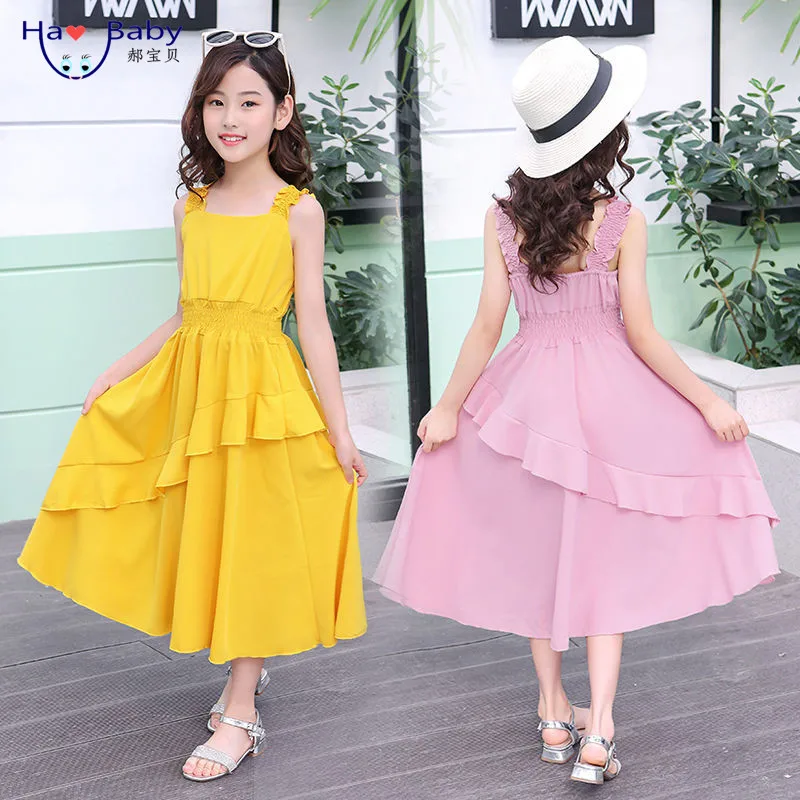 

Hao Baby Girls Summer Dresses 2020 New Children Girls Princess Skirt Chiffon Dress, As picture