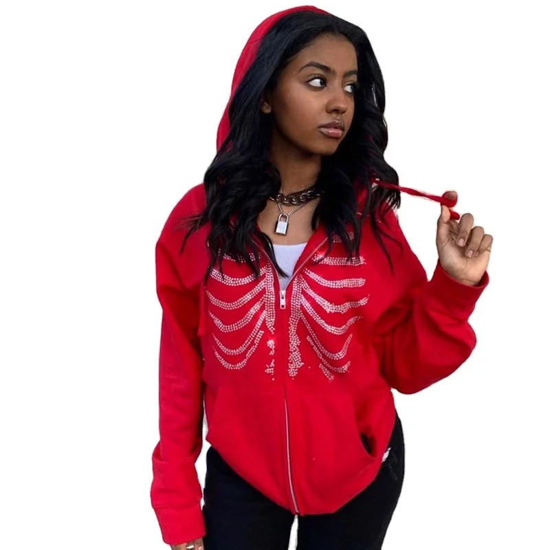 

2021 Autumn And Winter Women's New Solid Color Coat Loose Sports Casual Zipper Hoodie Jacket