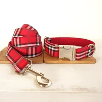 

40 colours wholesale customizing logo luxury dog collar leash set top quality fabric factory price bulk dog collar lead set