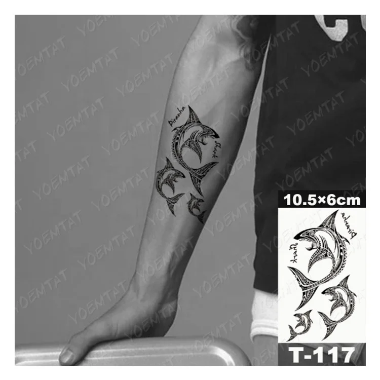 

2021 New Style Shark Man Arm Water Transfer Temporary Tattoo Sticker, Cmyk