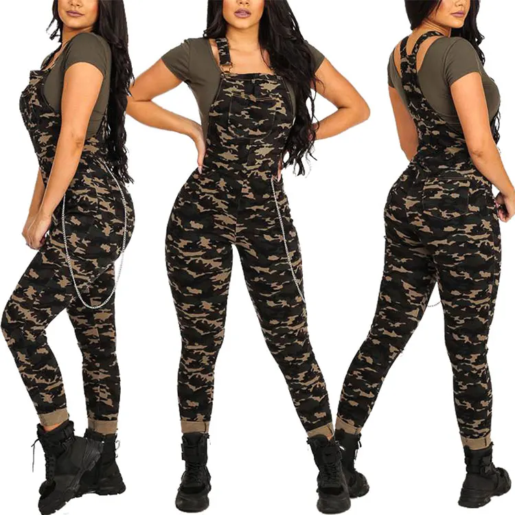 

Long pant womens one piece camouflage overalls jumpsuit