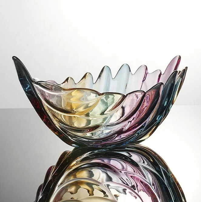 

High Quality Glass Candy Bowl Decorative Crystal Glass Fruit Bowl For Home Party