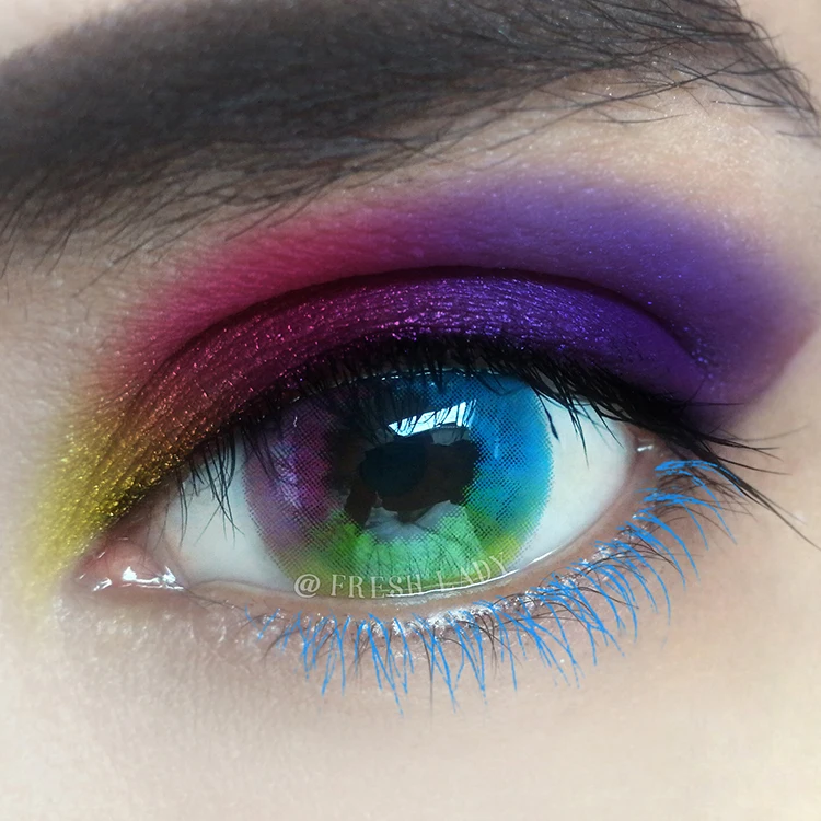 

Fresh Lady wholesale cosplay crazy rainbow contact lens