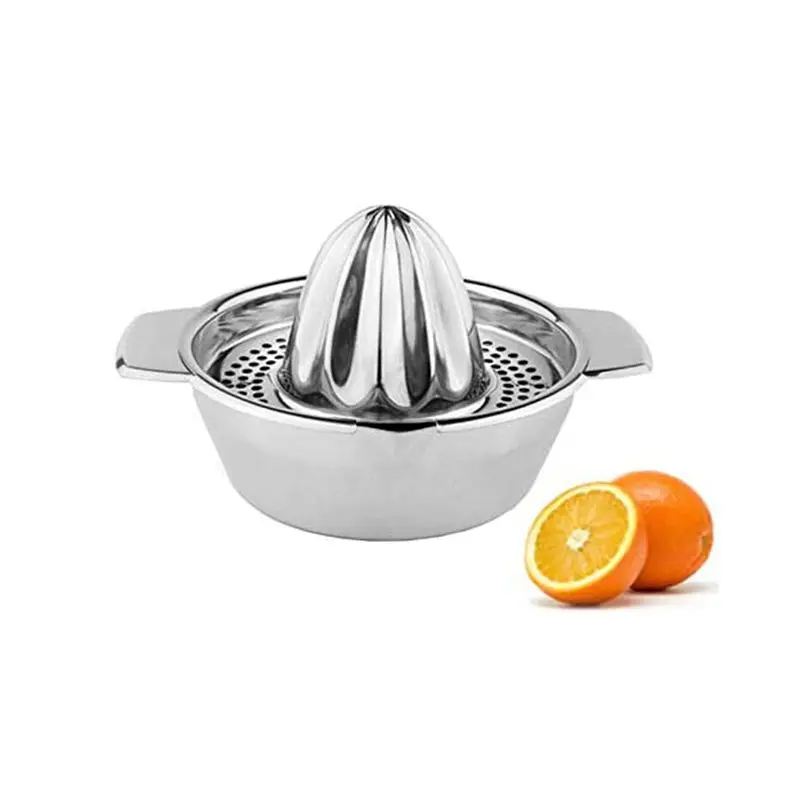 

Lixsun Food Grade Stainless Steel Hand Manual Press Kitchen Tool Citrus Lemon Orange Fruit Manual Juicer Squeezer, Silver
