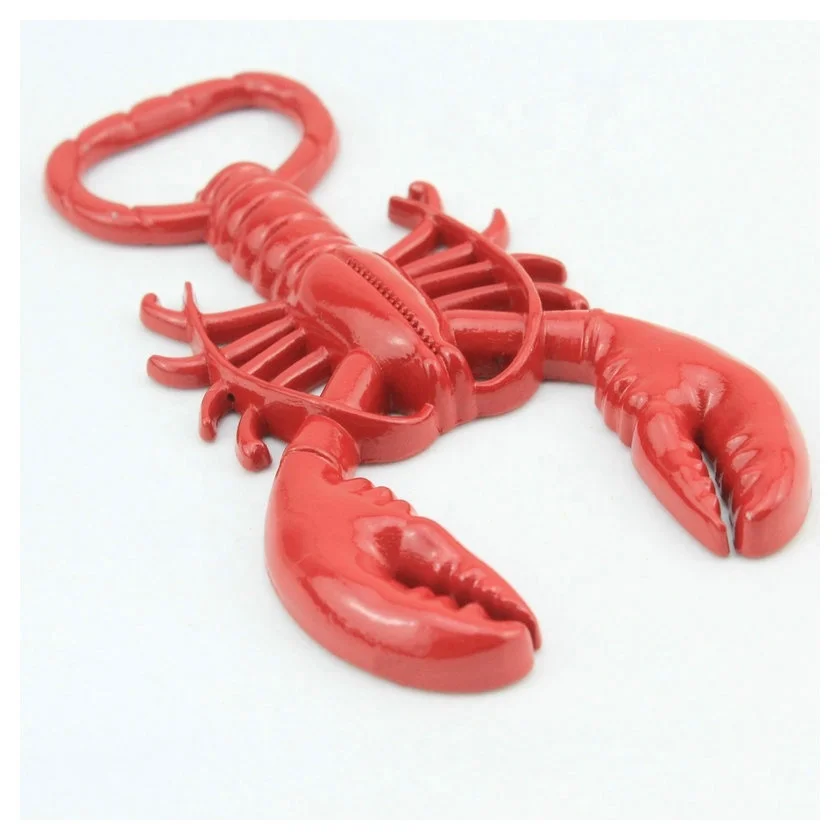 

Promotion Vintage Zinc Alloy Red Wedding Gift Metal Animal Head Shaped Lobster Beer Bottle Opener