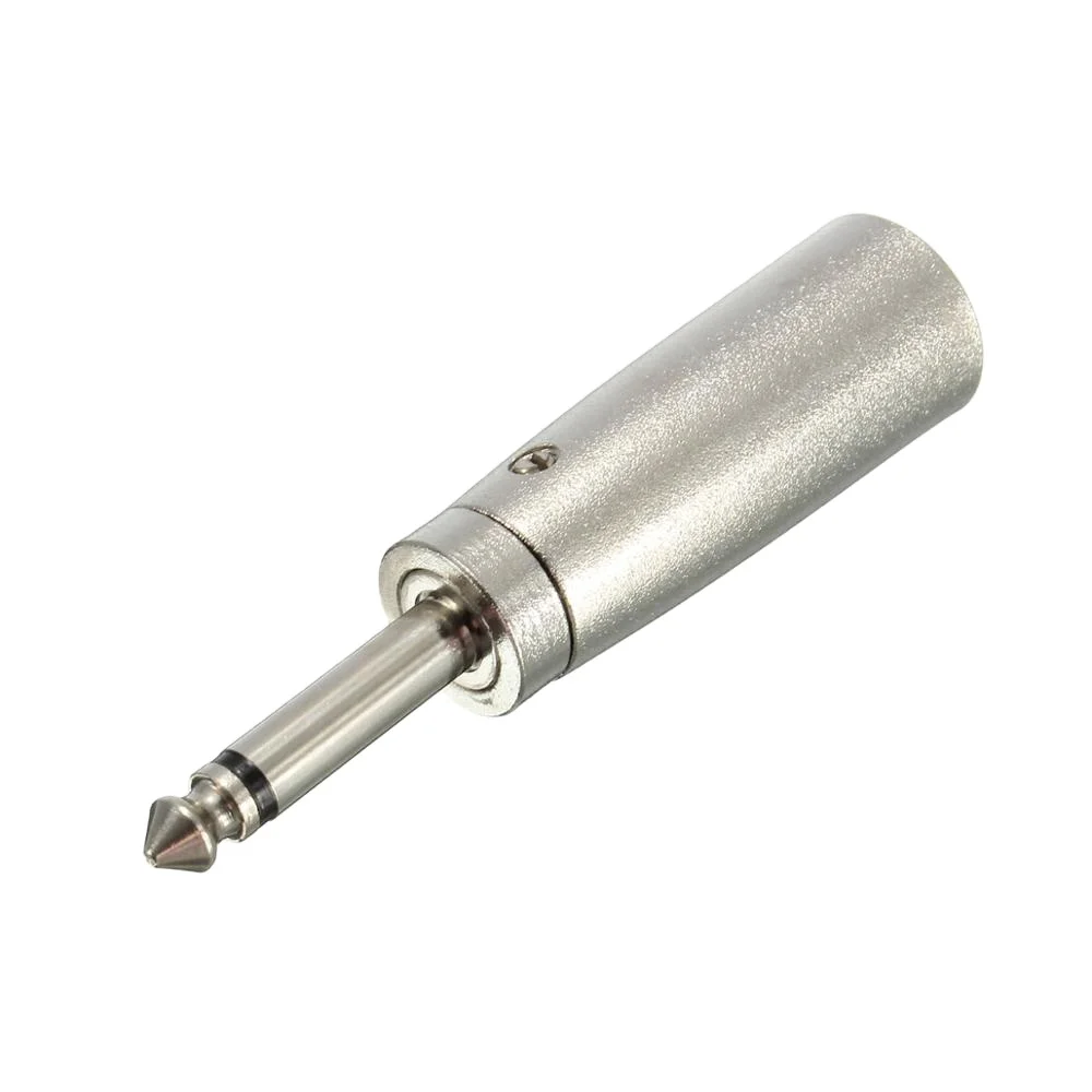 

New 3-Pin XLR Male To 1/4 6.35mm Mono Male Plug Audio Cable DJ Mic Adapter Silver