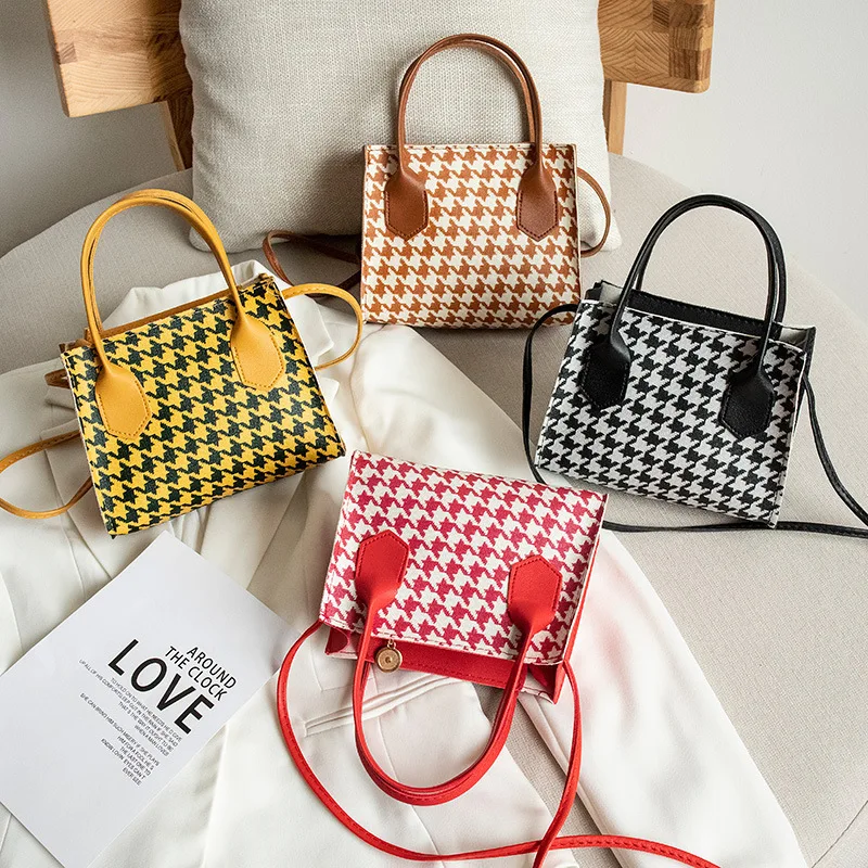 

Designer Bags Luxury Printed plaid Handbags Women Famous Brand Pu Leather Fashionable Handbag Cute Kid Handbags Wholesale 2021