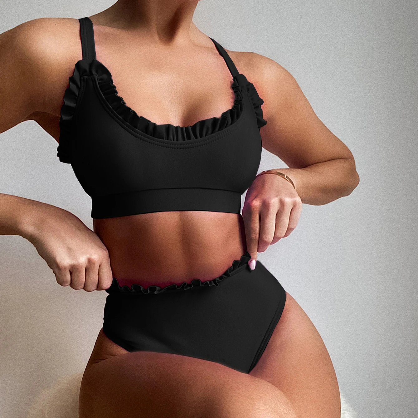 

Swimsuits Beachwear Sexy Solid Color Swimsuit Bikini Split Swimsuit Dropshipping