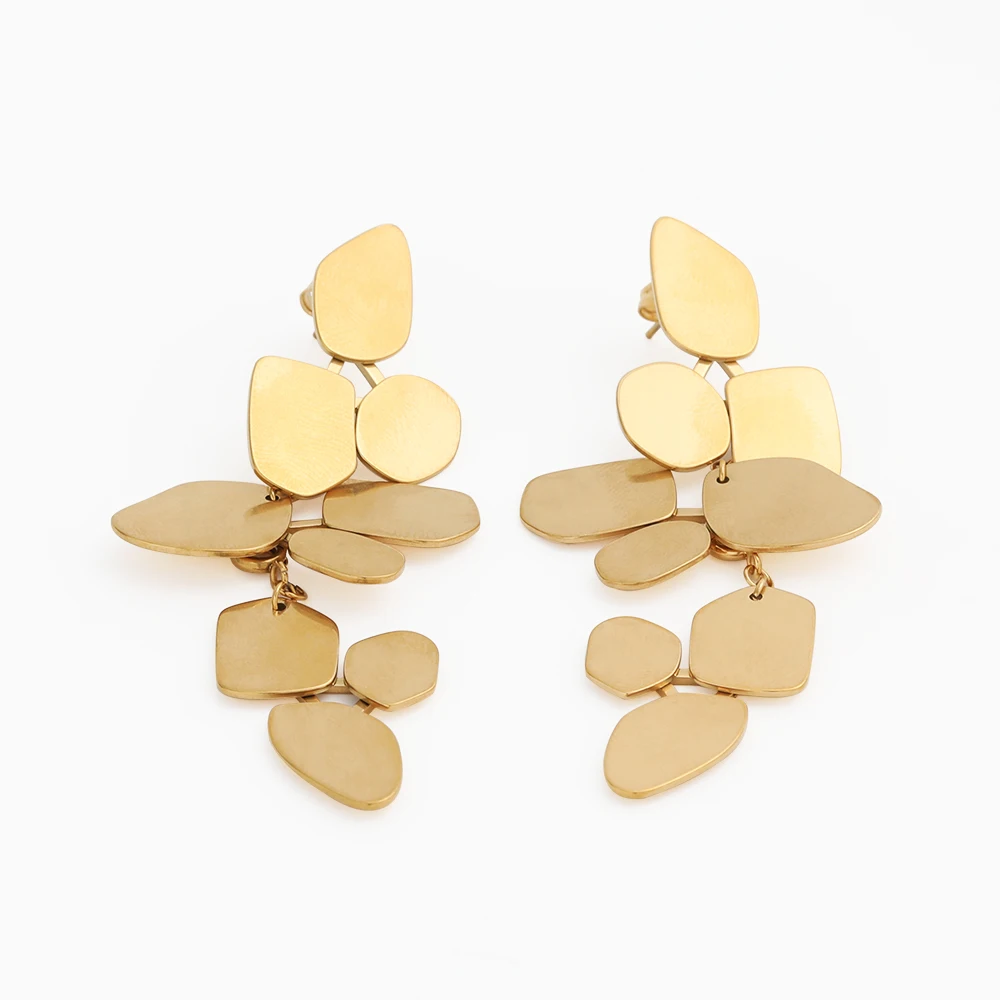 Joolim Stainless Steel Jewelry 2 in 1 Convertible Statement Dangle Earring 18k Gold Plated Stainless Steel Women Earring