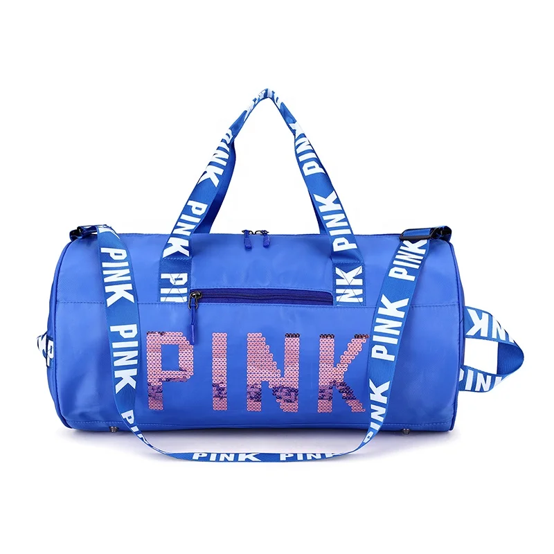 

Trending custom logo large travel duffel bag portable popular unisex training gym bag for women fashion sequin pink duffel bag, 14 colors for option