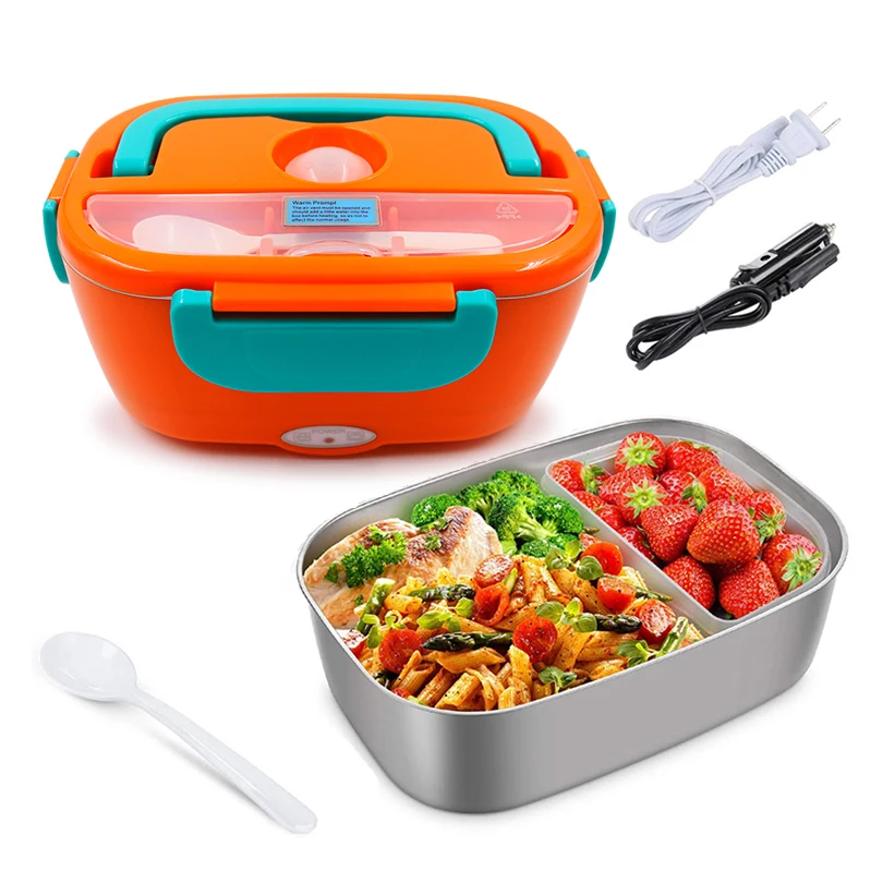 

electric food warmer lunch box 110V 220V 12V 24V 40W stainless steel car and home portable electric lunch box food heater