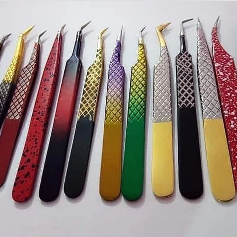 

Free sample lashes black color tweezer case tweezers, Various color
