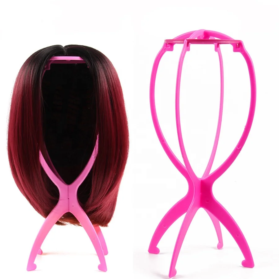 

Collapsible Wig Head Stand Custom Makeup Brish Holder Foldable Plastic wig stand holder