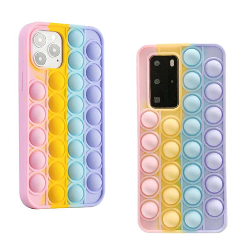 

Wholesale Creative Phone Cases Game Novelty Squishy Squeeze 3d Pops Its Bubble Wrap Fidget Toy Reduce Pressure Cover For IPhone