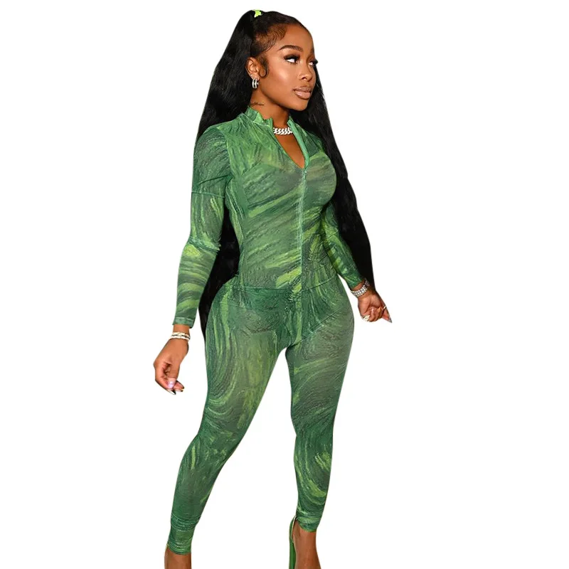 

Top Selling Water Print Full Length Multicolor Trending Jumpsuits For Women Elegant Jumpsuit, Picture color