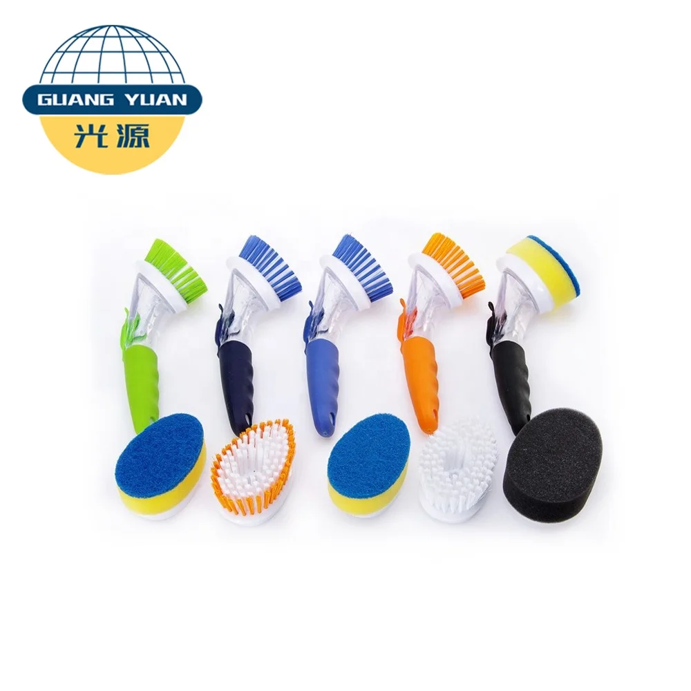

Kitchen Cleaning Brush Automatic Liquid Adding Dishes Washing Brush/kitchen brush/home & garden, Green, blue, black, orange or customized