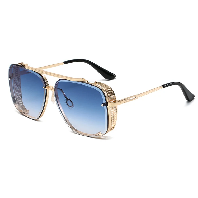 

Classic Steampunk Metal Hollow Frame Sunglasses for Men Brand Design Double Bridge Women Shades Glasses UV400, 7 colors