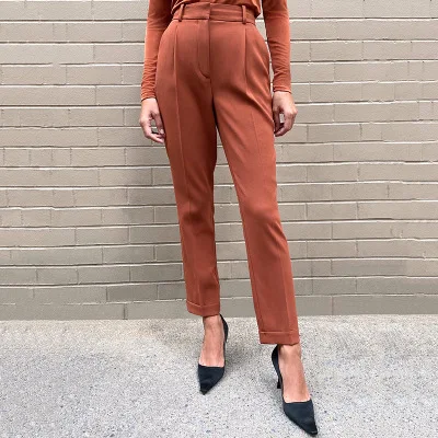 

F11223A New arrivals Sexy simple wind high waist casual pants for woman, Brown/ black