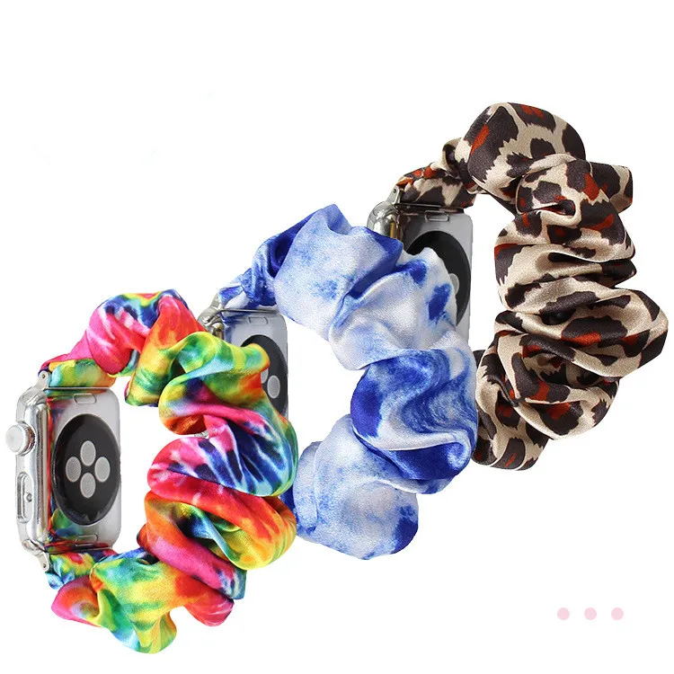 

designer exclusive floral fabric elastic strap for apple watch band for apple watch scrunchie band for apple i watch 38mm 40mm