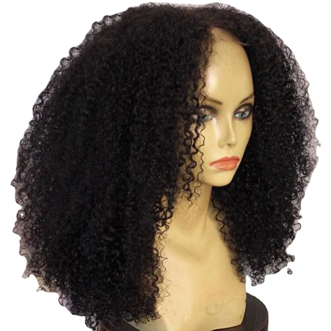 

Diva1 250% density 4c afro kinky curly brazilian hair lace front human hair wigs with bang for black women