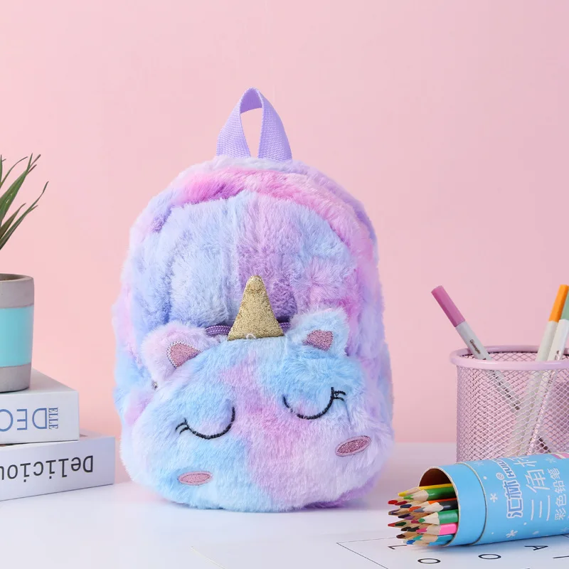

Unicorn Schoolbag Girls Casual Backpack Cute Cartoon Plush Backpack