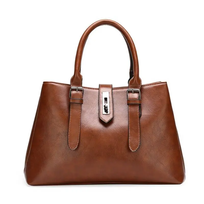 

Luxury Handbag Bolsos PU Leather Women Handbag Lock Business Bags Large Capacity Trendy Handbag