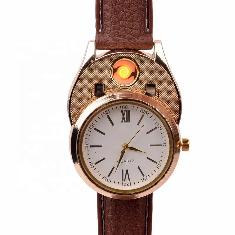 

NEW Style Metal electronic cigarette lighter USB charging lighter Men watch cigarette lighter windowproof