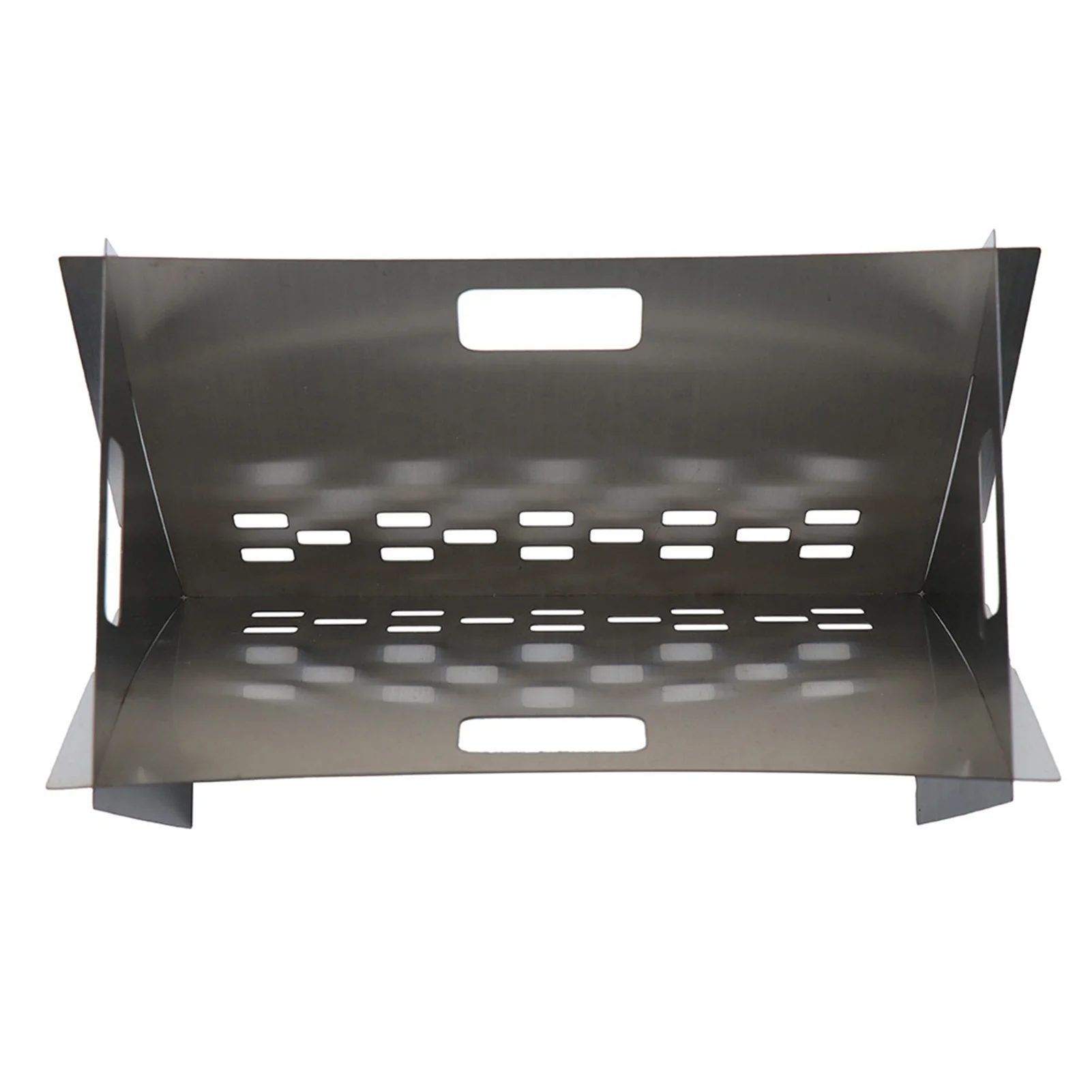 

Cross-border hot selling outdoor convenient stainless steel barbecue stove picnic mini folding wood stove camping card stove, Silver