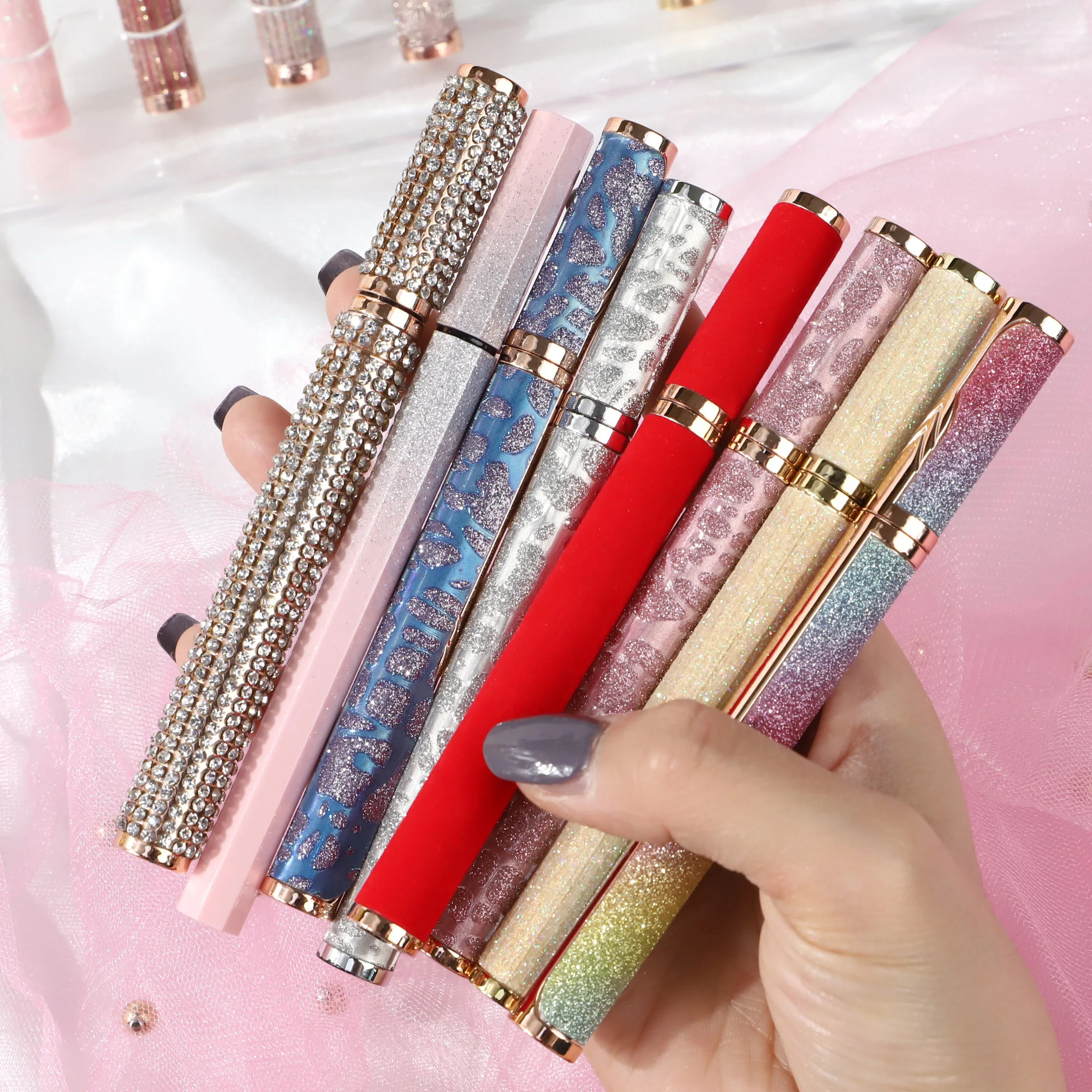 

New design diamond magic pen adhesive eyeliner pen 2 in 1 eyeliner