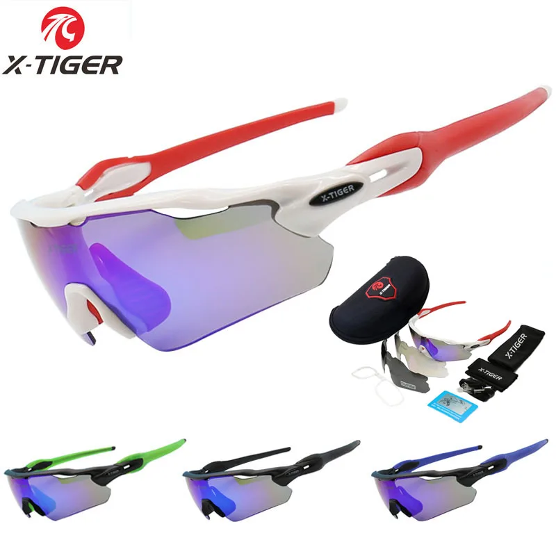 

X-TIGER 100% Bicycle Glasses Goggles Sport Bike Bluetooth Polarized Sun Dirt Motocross For Photochromic Cycling Sunglasses 3Lens, 10 color can choose