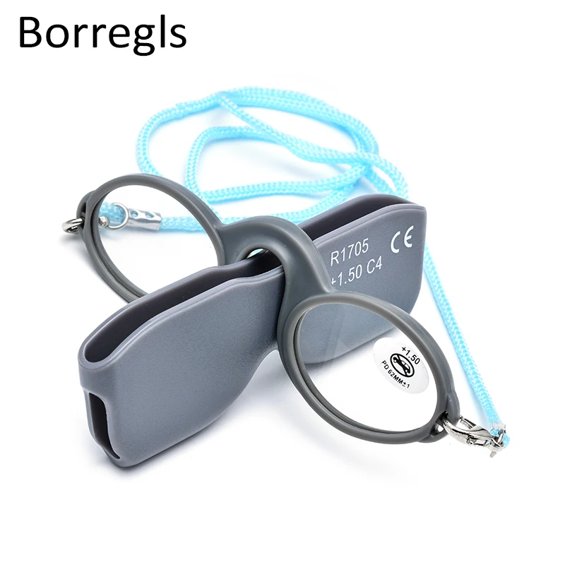 

Borregls Thin Stripe Optical SOS Pince Nez Style Nose Resting Pinching Reading Glasses for Men Women American