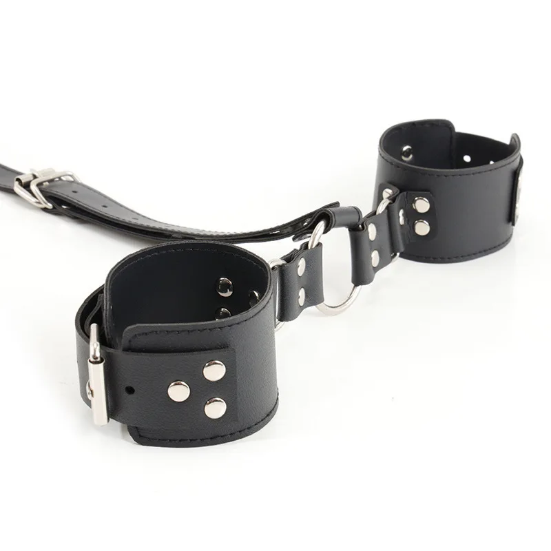 Male Fetish Slave Sex Toys for Women Leather Neck Bondage Collar for Female Handcuffs Collar