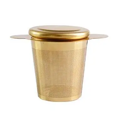 

gold color Large Volume Stainless Steel Coffee Filter Basket Tea Diffuser, Stainless steel silver