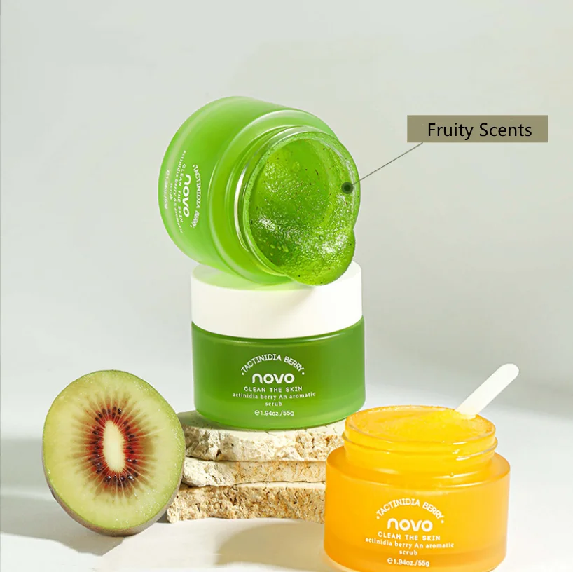 

Fruity Face Scrub Natural Daily Basic Cleaning Vegan Plant Ingredient Kiwi Fruit Scents Blackhead Removal Soothing Face Care