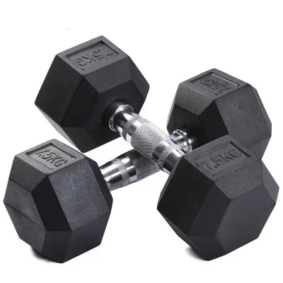 

Hex Rubber Cost Iron Dumbbell For Weight Lifting, Black
