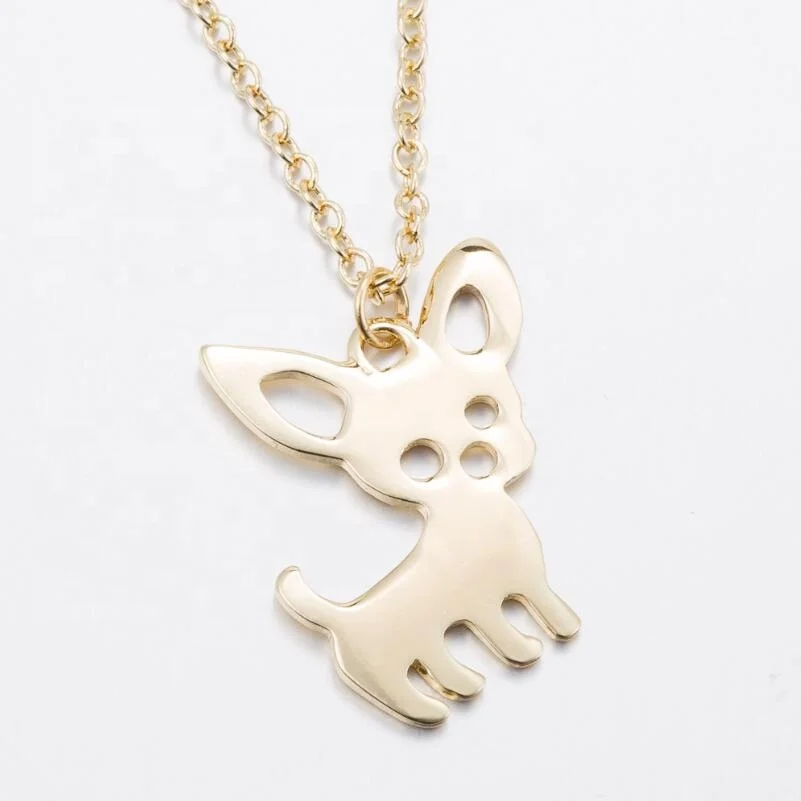 

customized womens necklace jewelry cute little dog shape pendant kid gift stainless steel necklace jewelry