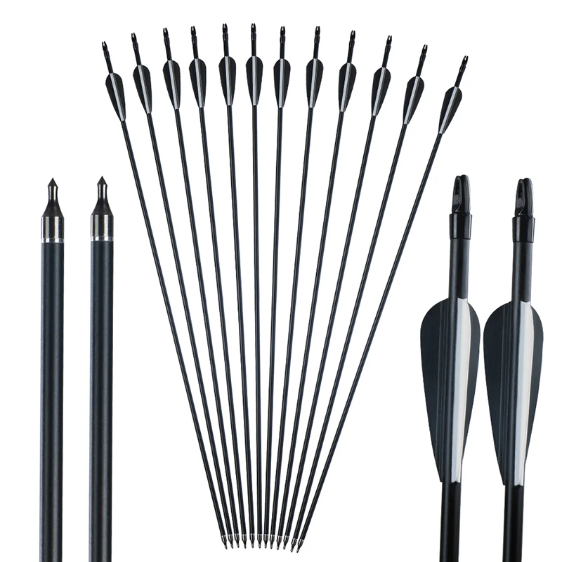 

31 inch 100grain archery shooting arrows OD 8mm fiberglass arrows with the replaceable arrow tips