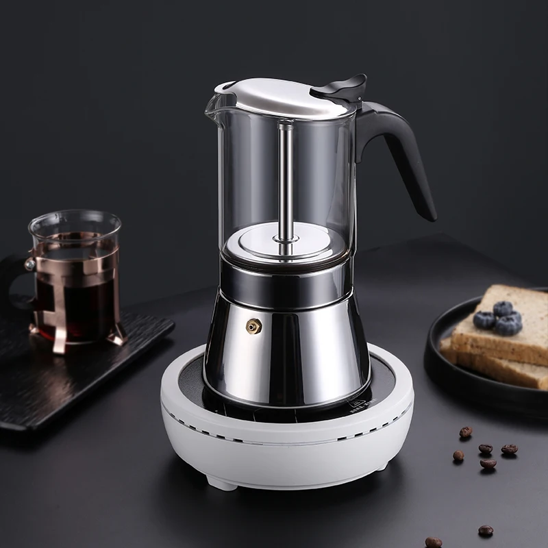 

New Design Hign Borosilicate Glass Wholesale Portable Coffee Maker Espresso Moka Pot