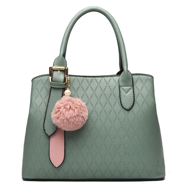 

CB188 Trend 2020 green pu vegan leather tote bag ladies shoulder bags handbag