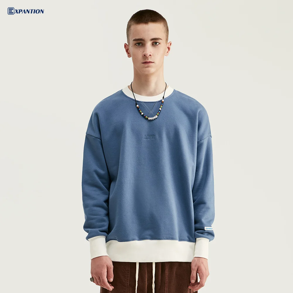 Factory Oem Custom Service Personalised Urban Multi Color Street Crewneck Embroidery Sweatshirt