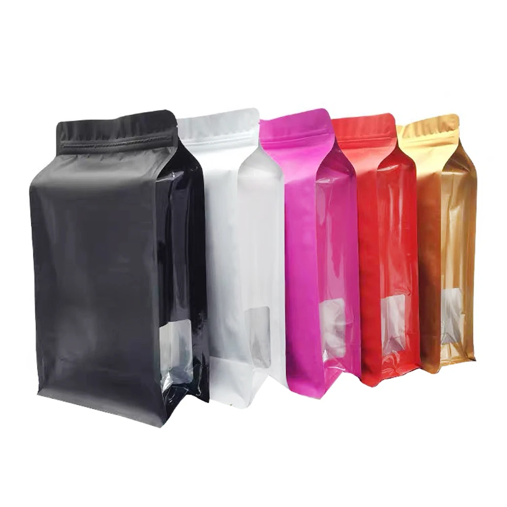 Matte Metal Colour Side Gusset Ziplock Flat Bottom Moisture Proof Bags 