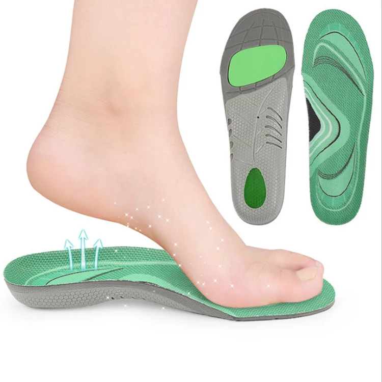 

Flat foot Foot Pain TPR Arch Support Breathable Cushion Sport Orthopedic Insole Shock Absorption Plantar Fasciitis, Green