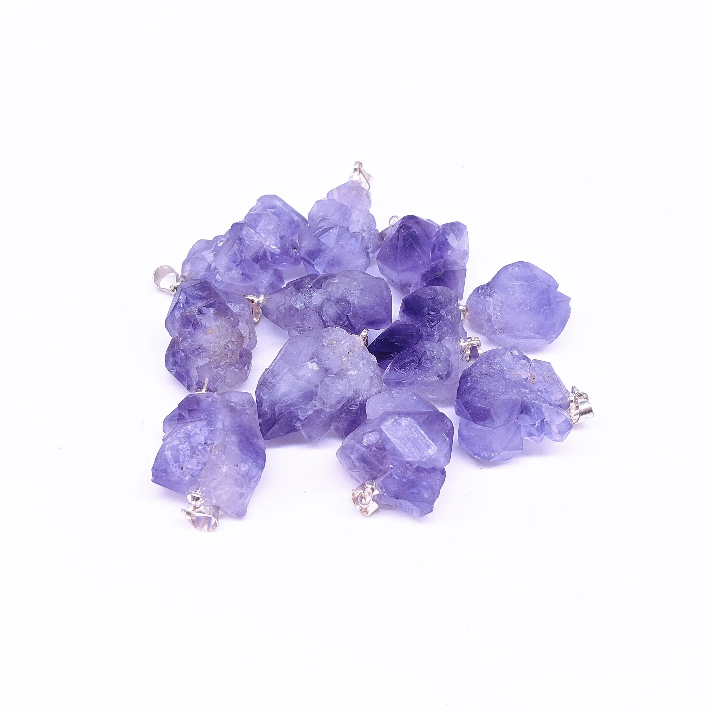 

Natural Raw Amethyst Rough Stone Geode Druzy Cluster Flower Amethyst Pendant, Natural purple amethyst