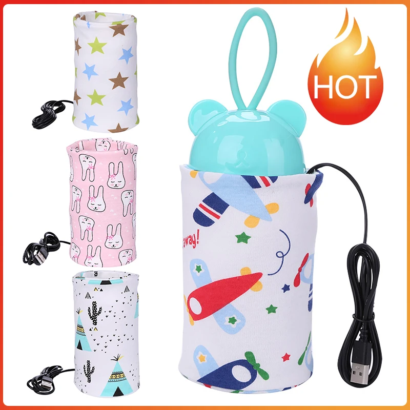 

USB Baby Mug Warmer Heater Milk Feeding Bottle Portable Printed Insulated Storage Bag Baby Nursing Bottle Heating Bag